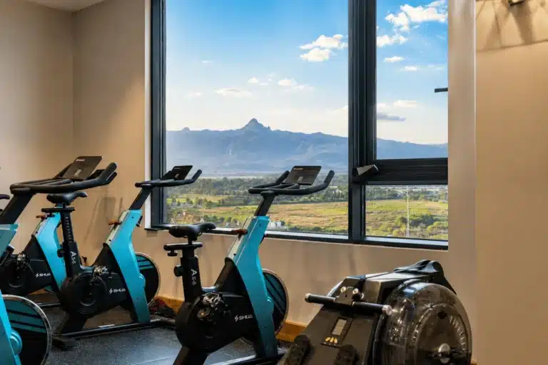 tay active while enjoying breathtaking views of Mount Kenya from our modern fitness centre at Tha Nickolee Hotel